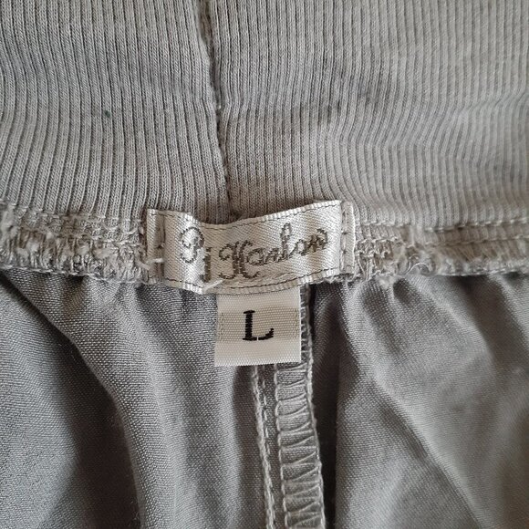 PJ Harlow Women's Size Large Dark Silver Jolie Capri Satin Pajama Pants - Picture 4 of 14